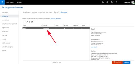 migrate mailbox from on prem to o365.